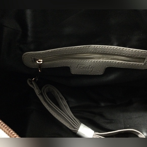 Ms Lovely Women's Quilted Leather Weekender 22” Duffel Bag Gray - Picture 8 of 8